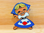 Little Miss Dairy Queen Dutch Girl Enamel Lapel Hat Pin 1     - Buy More   Save