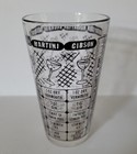 Vintage Glass Black Cocktail Mixed Drink Recipe Bar Barware Shaker