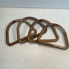 Vtg Macrame Crafts Plastic Purse Handles Marbled Tan Handbag Nos 1970s Set Of 4