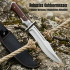 Outdoor Bowie Fixed Blade Knife - 5cr Steel Material  Wood Handle   Sheath