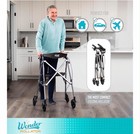 Wonder Wonder Rollator Foldable 4-wheel Rollator Walker Perch Seat 250lb Blue