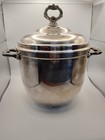 Sheridan Co Silver Plate Vintage Ice Bucket With Lid   Handles  Glass Lined