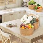 11   11   5  Rattan Picnic Basket With Handle  Large Round Gift Basket 