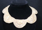Vintage 1950   s  Glentex Faux Pearl Beaded Collar About 14  Long And Clutch Purse