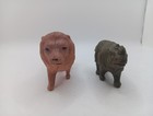 Lot Of 2 Vintage Celluloid Lion Toy Made In Japan Animal Zoo Rhino