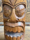 Vtg Authentic Tiki Hawaii Hand Carved Solid Wood Polynesian Totem Sculpture 12   