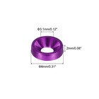 60pcs M3 Counterbore Washers  8mm 0 31inch Aluminum Alloy For Rc  Purple