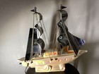 Vintage 1950 s Tv Lamp Sail Boat W  Metal Sails Mid Century  nautical