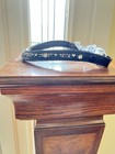 Custom Black Tile silver Bling Dutch Drop u-shaped Browband  Horse Size W snaps