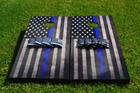 Thin Blue Line Flag Themed 2x4 Custom Cornhole Kit  holiday Special     