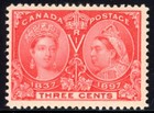 Canada 3   Queen Victoria Scott 53 Mint Original Gum Never Hinged Pristine Gem     