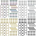 40pcs Piercing Kit Nose Lip Tongue Ear Eyebrow Ring Studs Piercing Set 16g