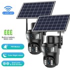 4pcs Solar Battery Powered Wireless Wifi Outdoor Pan tilt Home Security Camera