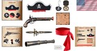 Vintage Pirate 8-piece Prop Set  Eye Patch  Gun  Hat  Map   Costume Enhancements