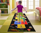 Hopscotch Rug For Kids Room Playroom Nursery Indoor Outdoor Mat Black New