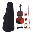 Gv100 1 4 Acoustic Violin Case Bow Rosin Strings Tuner Shoulder Rest Natural