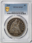 1842 Seated Liberty Silver Dollar Pcgs Xf45 Choice Coin Very Original 