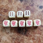 Vtg Poker Casino Dice Ivory Color Rounded Corners Set Of 5 W  3 Extra Dice