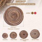 8 Pcs Round Woven Placemats  7  Braided Placemat  Gradient Coffee gradient Red