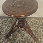 Antique Tonk Piano Or Organ Stool Chicago Nyc Solid Wood Adjustable Seat 