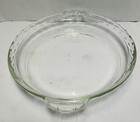 Vintage Pyrex   229 Clear Glass Deep Dish 9 5  Scalloped Fluted Edge Pie Plate