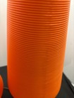 Vintage Mid-century Modern Orange Ribbed Table Lamps Pair