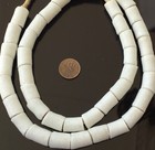 Ghana African Matched Opaque White Cylinder Recycled Glass Trade Beads-ghana