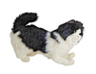 Hansa Cat Standing Black   White Long Hair Plush Realistic Animal