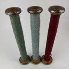 Vintage Industrial Wooden Bobbins Spools 11  Lot Of 3 Dixon Wood Metal Textile