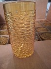 Yellow Retro Diner Restaurant Ware Tumbler Plastic Cup 8oz  Pebbled New  Set 4x