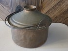 Rare Antique Large Tinned Hand Hammered Copper Stew Pot With Dutch Style Lid