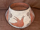 Vintage Zia Pottery Birds Pot  No Chips Or Cracks   5 5  X 6   Signed R  L 