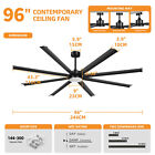 96 Inch Industrial Ceiling Fan With Light   Remote Control Commercial 6 Speed