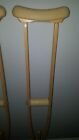 Vintage Wooden Crutches Adjustable Adult  350 Pounds
