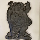 Vintage Christmassanta Wall Hanger Gold And Red 12    Plastic Mid Century