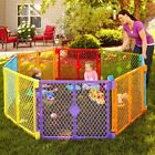 8 Panel Play Yard Baby Playpen Durable Free Standing Indoor Outdoor Plastic New