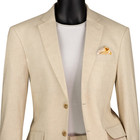 Vinci Men s Tan Linen 2-button Modern Fit Summer Suit  38s-56l - New