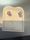 Kids 14k Solid Yellow Gold  Shape Pink  Studs