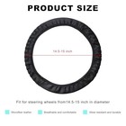 Car Steering Wheel Cover  Elastic Stretch Leather Wheel Protector With Black