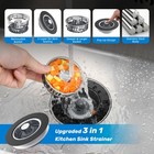Upgraded 3 In 1 Kitchen Sink Drain Strainer  Pop Up Sink Stopper Stainless Steel