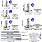 340 Sets Leather Rivets Kit Mixed Sizes Rivets For Leather Double Cap Rivets    