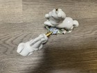 Vintage Lot Of 2 Unicorn Figurines Bisque Porcelain W  Gold Detailing Flowers