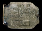 Ua15173 Vintage 1975   trans Alaska Pipeline  oilfield Solid Brass Belt Buckle
