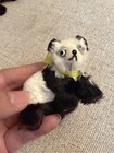 Vintage Miniature Fur Covered Panda Bears Lot Of 4 Japan Teddy Bear Style