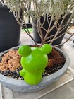 Green Smiling Frog Toad Figurine Kawaii Desk Garden Decor Toy Cement Small Happy
