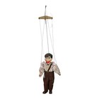 Vintage Czech Country Hobo Porcelain Wood Marionette String Puppet 1950s-1960s