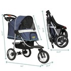 3-wheel Foldable Pet Stroller For Small Medium Dogs   Cats Blue   Grey