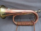 Vintage Copper And Brass Military Royal Artillery Bugle Braided Cord   Tassels