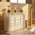 Modern Gold Design Shampoo And Conditioner Dispenser  Large 27oz Shower Soap Dis