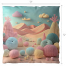 Nursery Kidsroom Throw Pillow Yarn Desert Design 12x12  16x16  24x24  Polyester